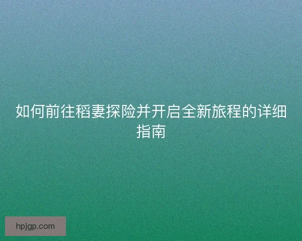 如何前往稻妻探险并开启全新旅程的详细指南